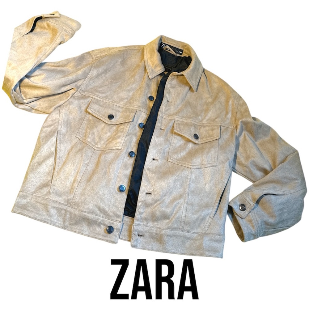 Zara Beige faux suede Jacket